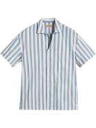 Burberry Short-sleeved Striped Cotton Shirt - Blue