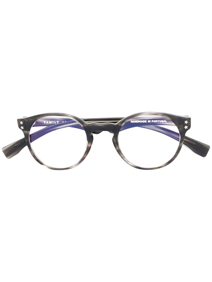 Family Affair - Round Frame Glasses - Unisex - Acetate - 46, Grey, Acetate