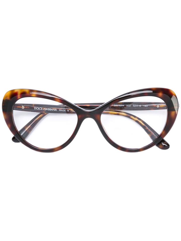 Dolce & Gabbana - Leopard Print Glasses - Women - Acetate - 52, Brown, Acetate