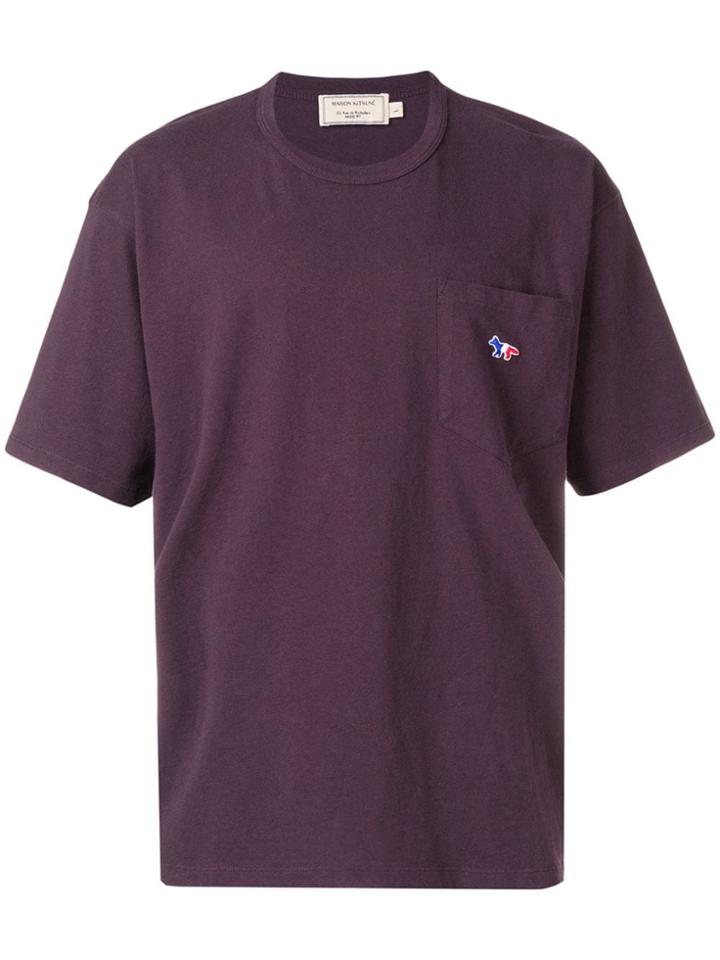 Maison Kitsuné Fox Logo Patch T-shirt - Purple