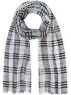Burberry Vintage Check Lightweight Wool Silk Scarf - Blue