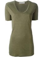 Scoop Neck T-shirt, Women's, Size: Medium, Green, Rayon, T By Alexander Wang
