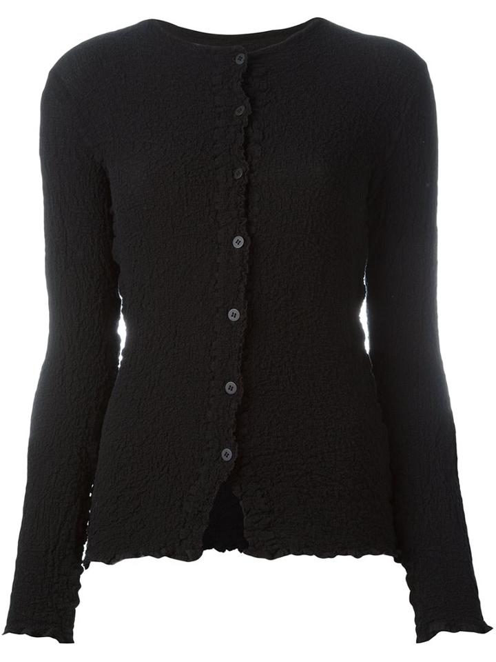 Issey Miyake Cauliflower Creased Shirt, Women's, Black, Cotton/polyurethane