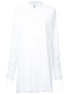 Masnada Fold Detail Longline Shirt - White