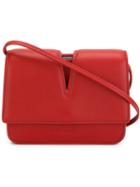 Jil Sander Cut-out Flap Crossbody Bag, Women's, Red, Calf Leather