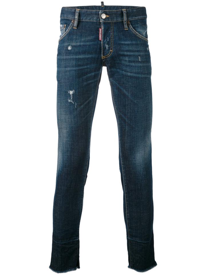 Dsquared2 - Distressed Skinny Jeans - Men - Cotton/spandex/elastane - 56, Blue, Cotton/spandex/elastane