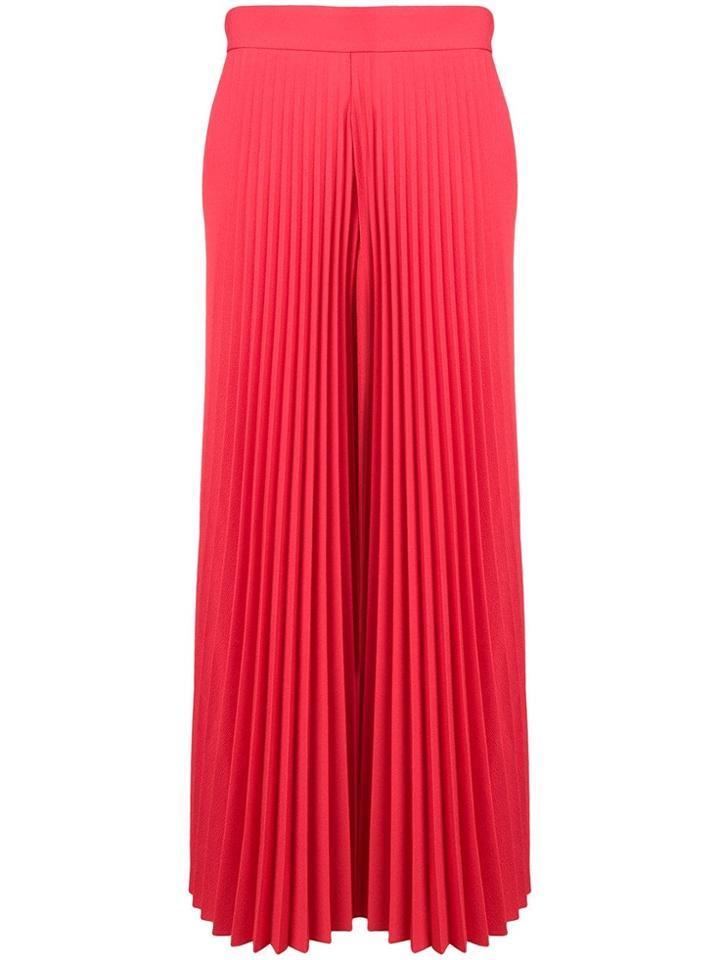 Msgm Pleated Palazzo Pants - Red