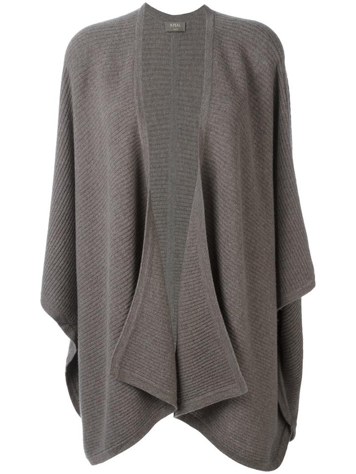 N.peal Poncho Cardigan, Women's, Grey, Cashmere