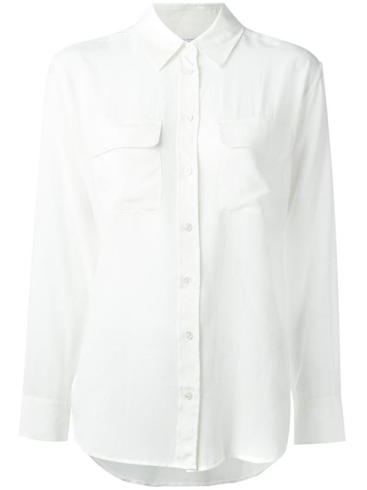 Equipment Chest Pocket Shirt, Women's, Size: S, White, Silk