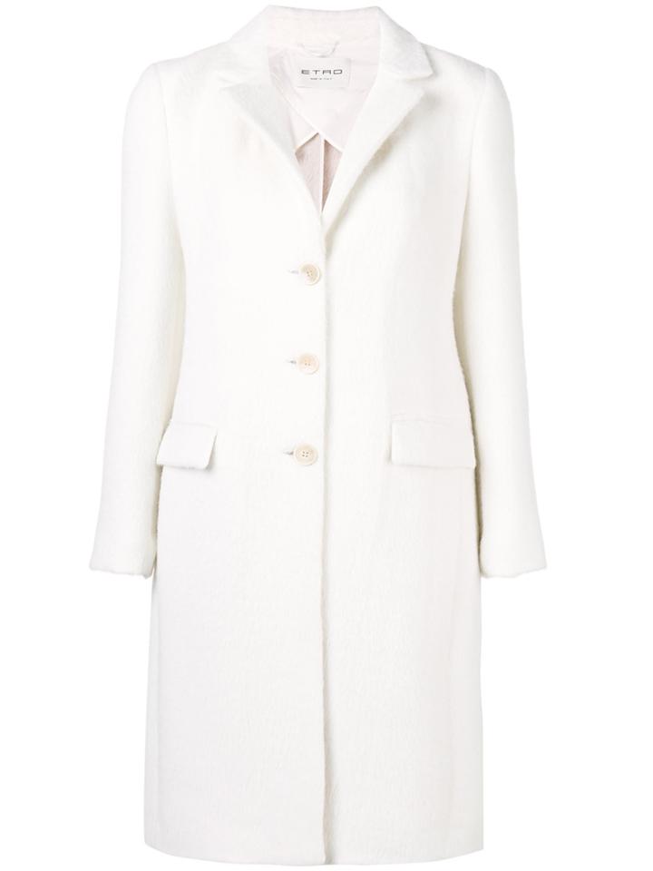 Etro Tailored Single Breasted Coat - White