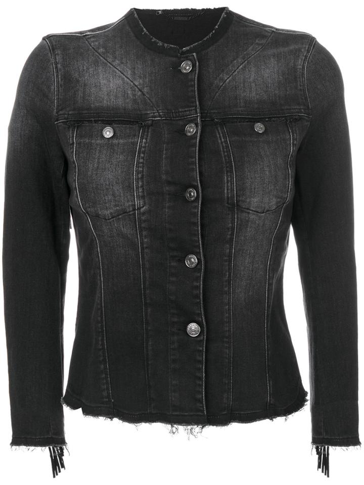 7 For All Mankind Fringed Denim Jacket - Grey