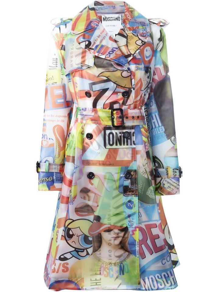 Moschino Multi Print Trench Coat