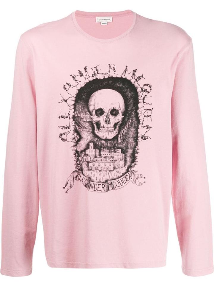Alexander Mcqueen Long Sleeve Skull T-shirt - Pink
