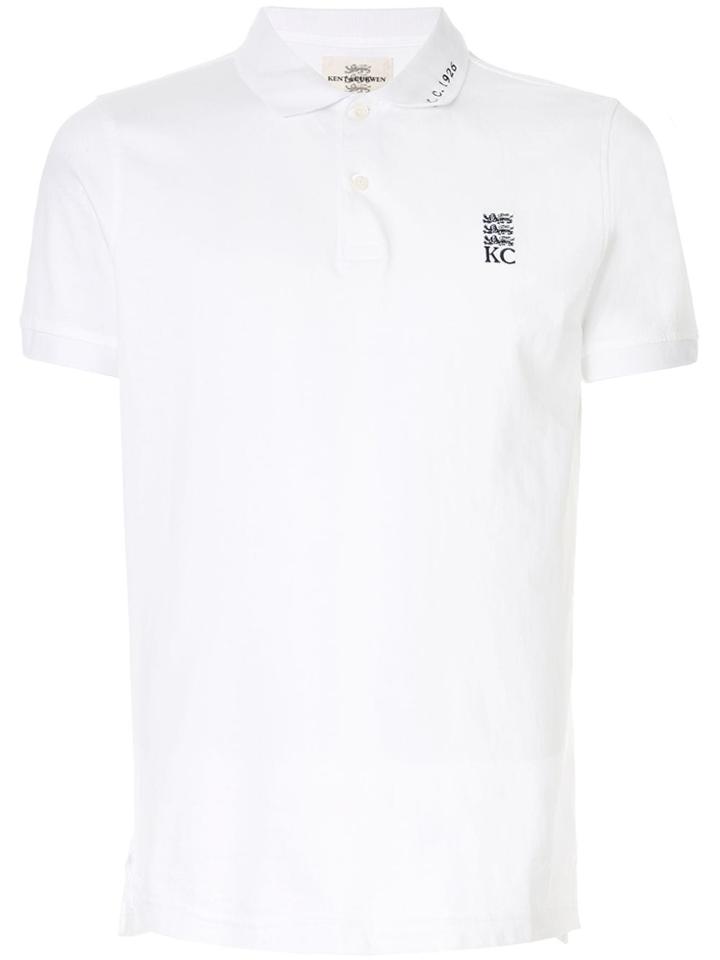 Kent & Curwen Embroidered Detail Polo Shirt - White
