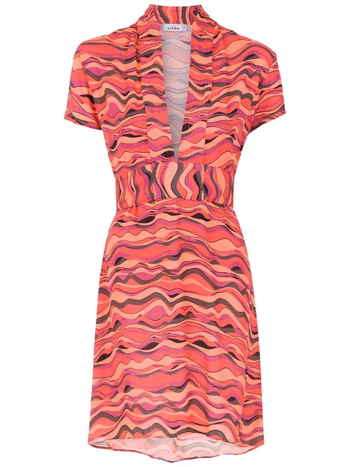 Amir Slama Printed Short Dress - Red