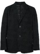 Issey Miyake Textured Blazer, Men's, Size: 3, Black, Cotton/polyester