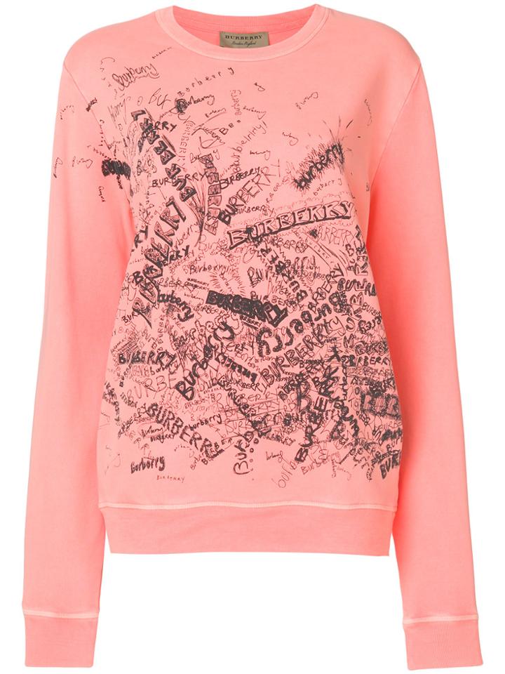 Burberry Abstract Logo Sweatshirt - Pink & Purple
