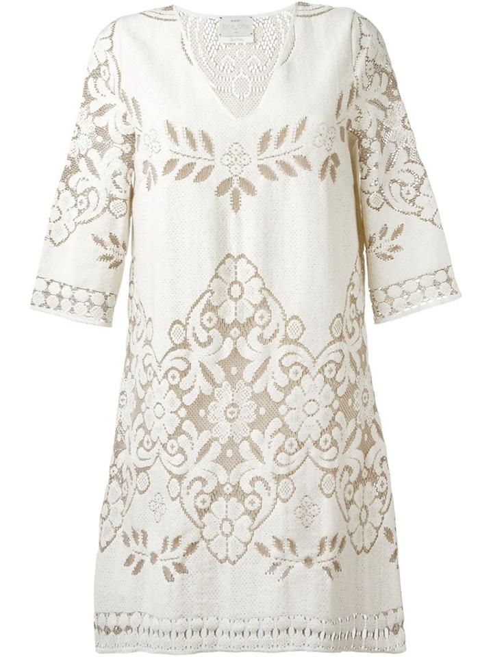 Forte Forte Floral Embroidered V-neck Dress