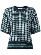 Dorothee Schumacher Checked Couture Knit T-shirt, Women's, Size: 3, Green, Polyamide/mohair/virgin Wool