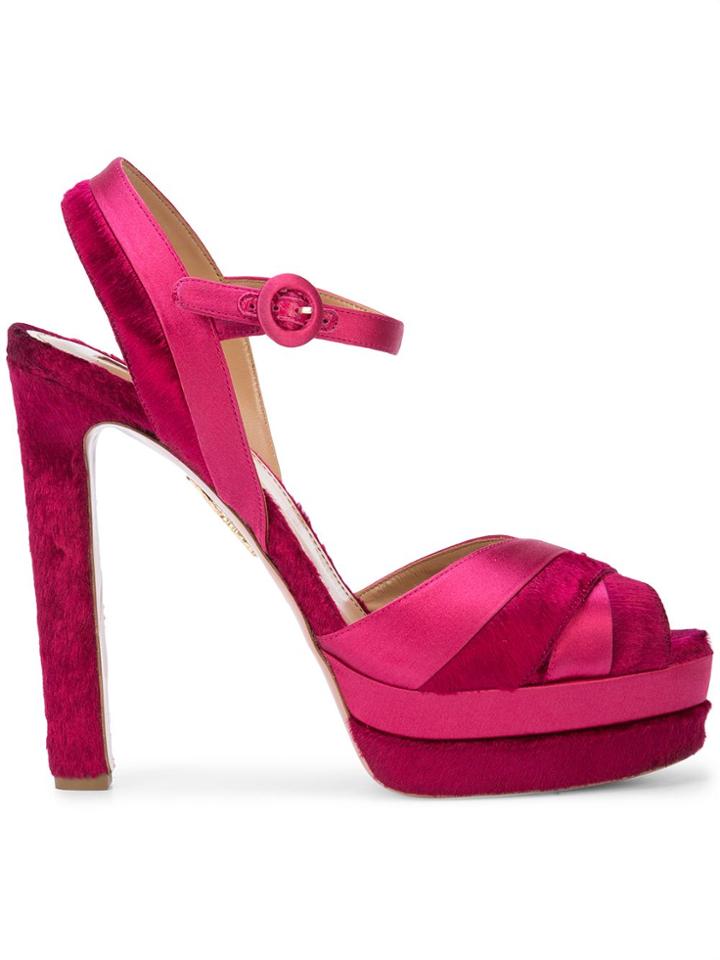 Aquazzura Coquette Platform Sandals - Pink & Purple