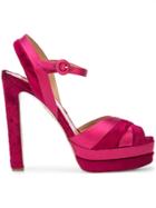 Aquazzura Coquette Platform Sandals - Pink & Purple