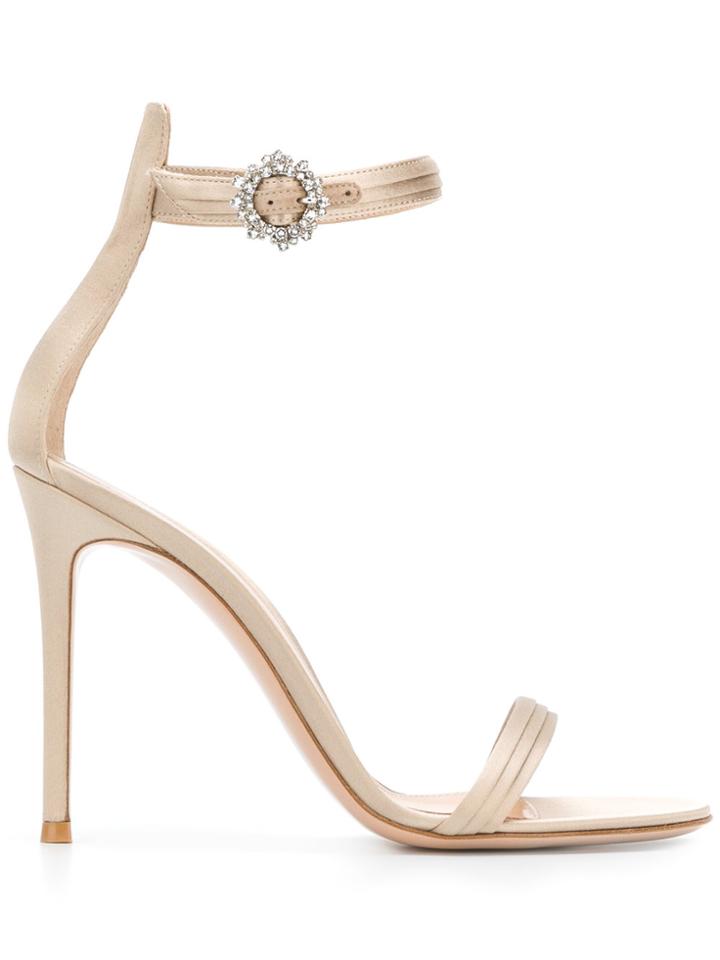 Gianvito Rossi Open Toe Heeled Sandals - Nude & Neutrals
