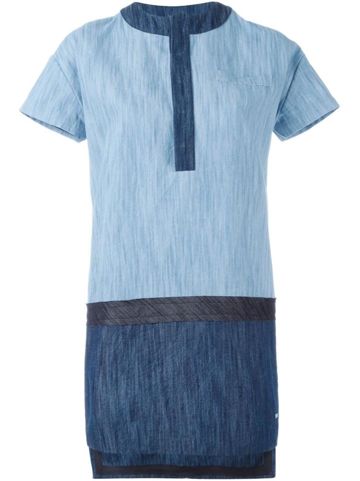 Dsquared2 'liza' Panelled Denim Dress - Blue