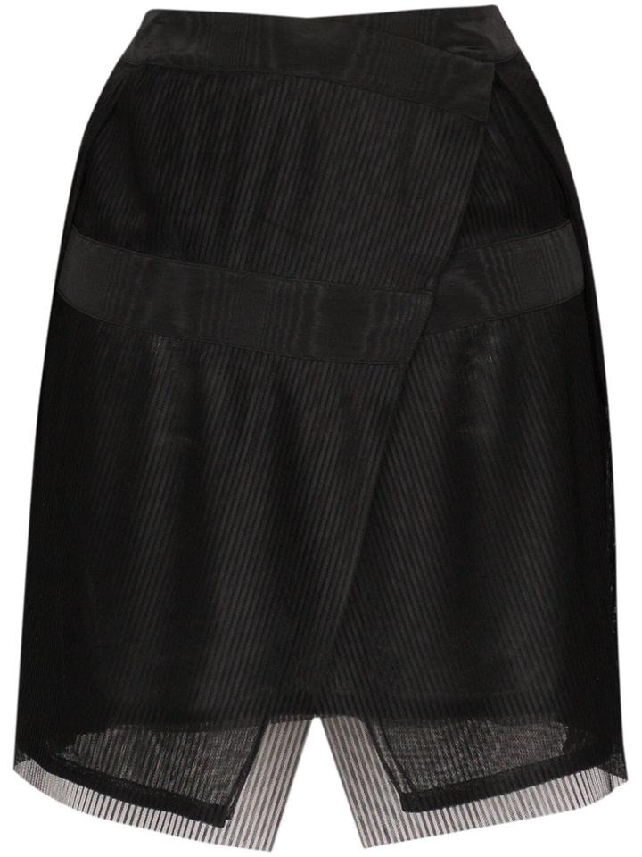 032c Plissé Pleated Wrap Mini Skirt - Black