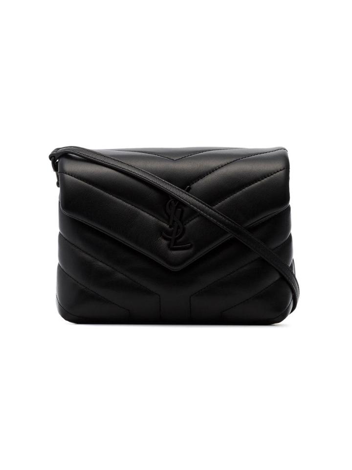 Saint Laurent Slp Blk Toy Lou Blk Ysl Mni Bg - Black