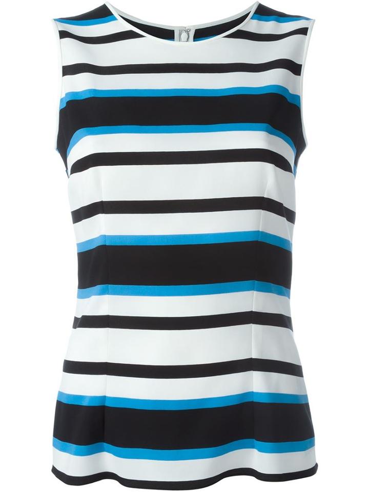 Dolce & Gabbana Striped Tank Top, Women's, Size: 42, White, Silk/spandex/elastane