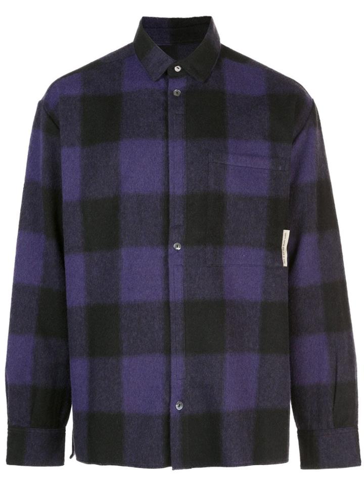 Corelate Oversized Check Shirt - Purple