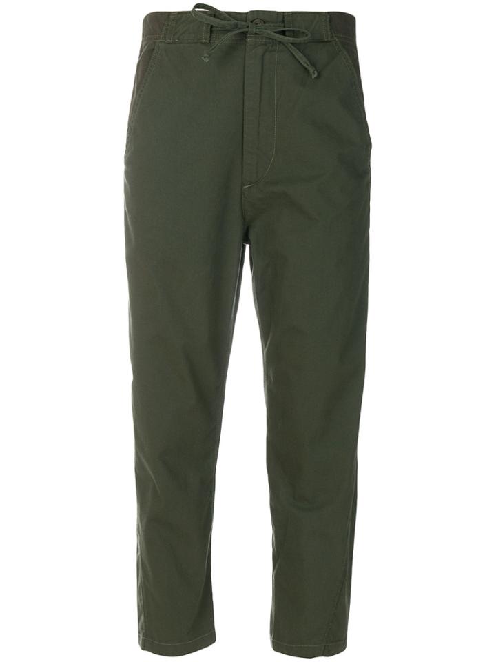 Vince Drawstring Cropped Trousers - Green