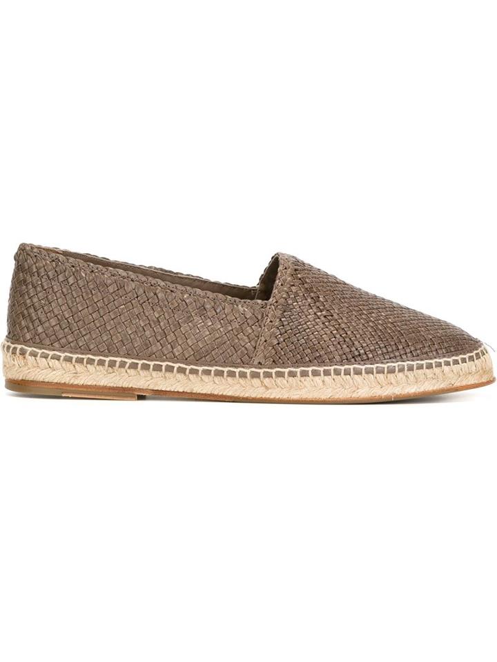 Dolce & Gabbana Woven Espadrilles, Men's, Size: 39, Grey, Leather/rubber