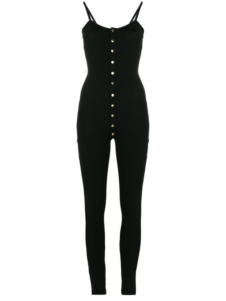 Murmur Button-down Fitted Jumpsuit - Black