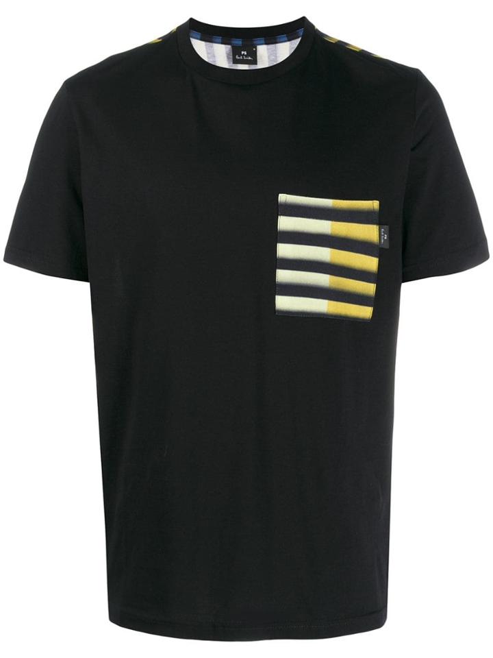 Ps Paul Smith Striped Pocket T-shirt - Black
