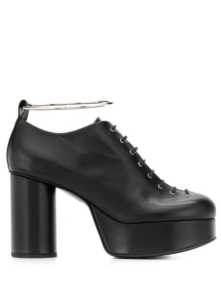 Jil Sander Lace-up Platform Shoes - Black