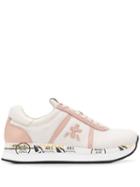 White Premiata Lace Up Sneakers - Pink