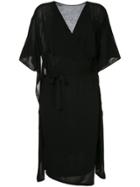 Jean Paul Knott Tie Waist Draped Dress - Blue