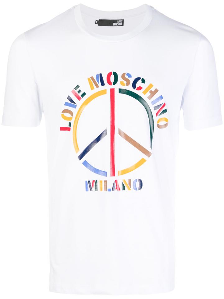 Love Moschino Peace Logo T-shirt - White