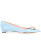 Rupert Sanderson Annette Pebble Ballerinas - Blue