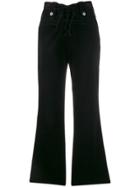 Miu Miu Cropped Corduroy Trousers - Black
