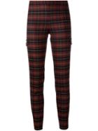 Giamba Checked Trousers, Women's, Size: 42, Red, Cotton/spandex/elastane/virgin Wool