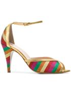 Lenora Rainbow Stripe Sandals - Multicolour