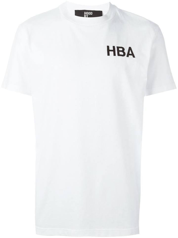Hood By Air Embroidered Logo T-shirt, Men's, Size: Xs, White, Cotton/polyester