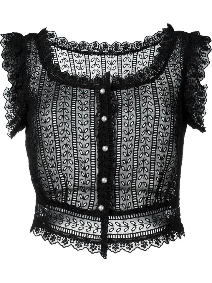 Philosophy Di Lorenzo Serafini Eyelet Lace Cropped Top