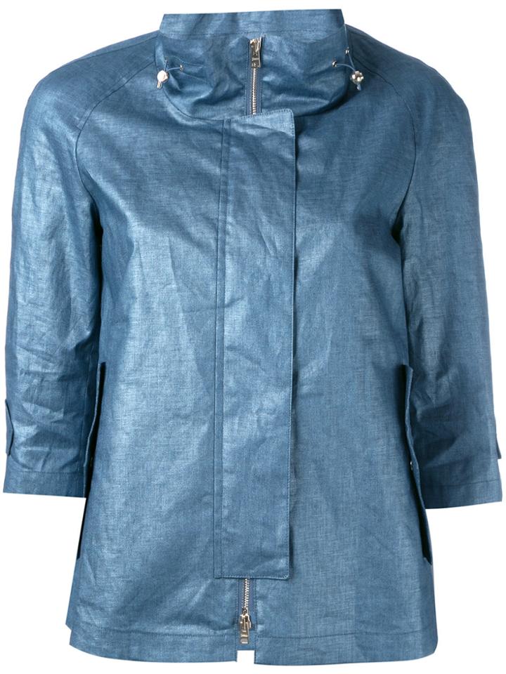 Herno Cropped Sleeves Jacket - Blue