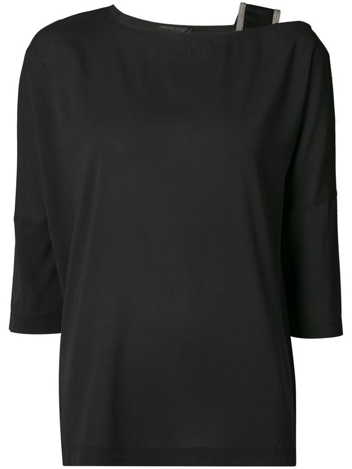 Fabiana Filippi - Shoulder Strap Top - Women - Silk/spandex/elastane - 42, Black, Silk/spandex/elastane