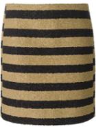 Sonia Rykiel Striped Loop Knit Skirt, Women's, Size: 38, Nude/neutrals, Cotton/silk/viscose/cotton