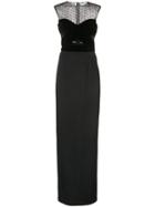 Monique Lhuillier Sheer Column Gown - Black