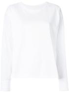 Mm6 Maison Margiela Stripe Sleeved Sweatshirt - White